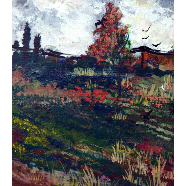 Vintage Landscape -- Blooming Wildflower Field by Connie Jean Fielding For Sale - Image 4 of 9