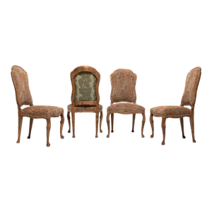 Louis XV Style Upholstered Dining Chairs - Set of 4