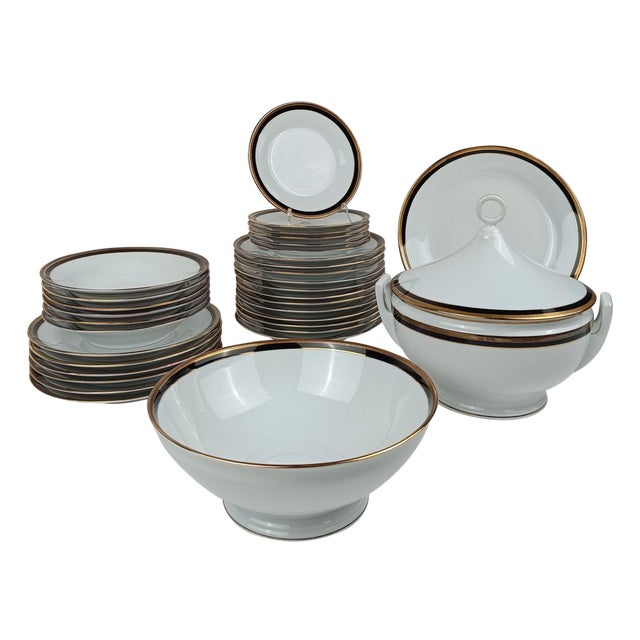 China Dinner Service attributed to Richard Ginori, 1980s, Set of 33 For Sale