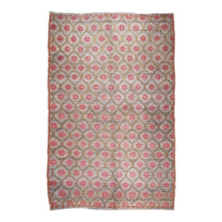 Vintage Handmade Star Design Floor Kilim For Sale