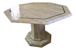 Italian Travertine Dining Table, 1976