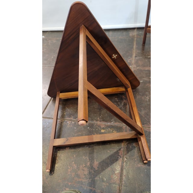 CFC Silkeborg Danish Pair Rio Rosewood Folding Tables Produced by CFC Silkenborg 1960s Designed By: IIIum WikkelsØ For Sale - Image 4 of 12