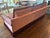 Dusty Rose Velvet Sofa With Samuel & Sons Burgundy Brush & Bullion Fringe Trim For Sale - Image 6 of 10