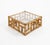 Midcentury amazing geometric coffee table in bamboo, rattan and glass by Vivai del Sud. Made in Italy in the 1970s. This...