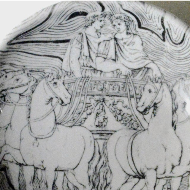 Modern Vintage Piero Fornasetti Black & White Ashtray of a Roman Chariot For Sale - Image 3 of 3