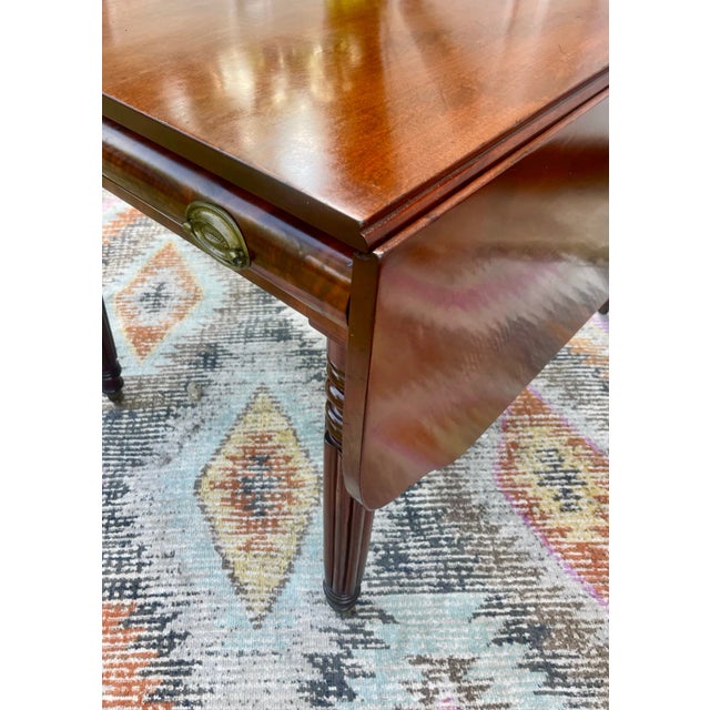 19th C. Sheraton Drop Leaf Table on Casters For Sale In New York - Image 6 of 11