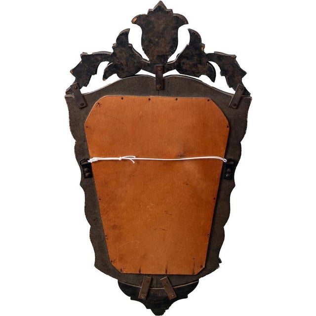 Glass 20th Century Crested Venetian Mirror For Sale - Image 7 of 8