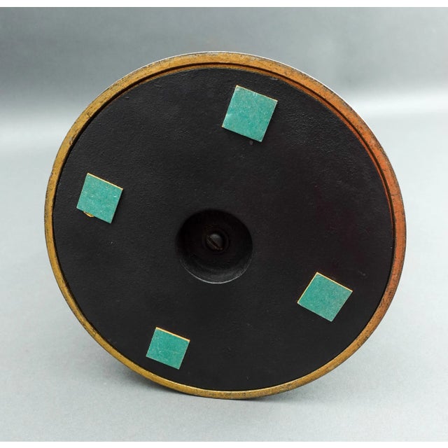 Early 20th Century Bradley & Hubbard Antique Hand Painted Gold Gilt Slag Glass Table Lamp For Sale - Image 9 of 11