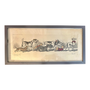 Art Deco Circa 1930 Boris O’Klein “Sex Appeal!” Hand-Colored Etching