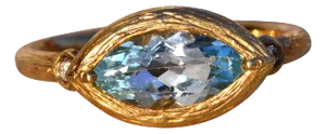 The 47th Avenue: East to West Marquise Aquamarine and Diamond Textured Ring