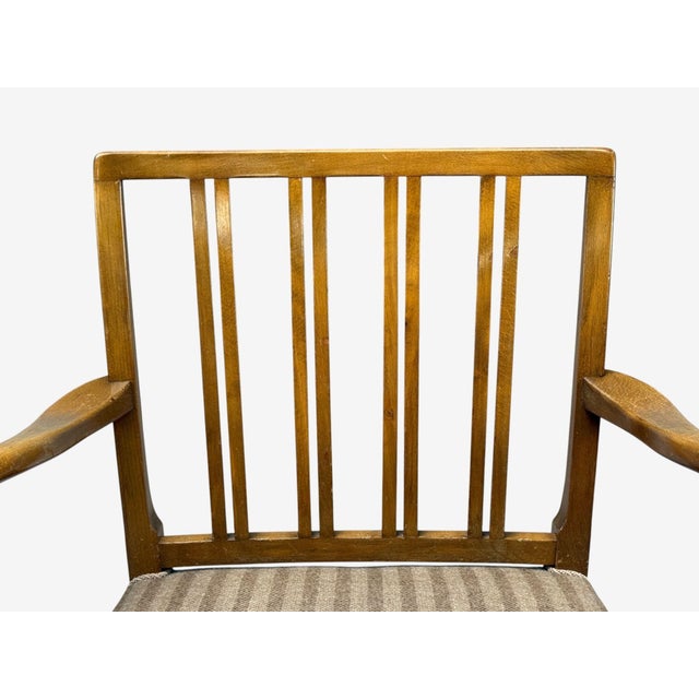 Ole Wanscher, Armchairs, Beech, Fabric, Denmark, 1940s For Sale In New York - Image 6 of 15