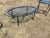 2000 - 2009 Vintage Hollywood Regency Style Oval Glass-Top Coffee Table and Side Table Set For Sale - Image 5 of 18