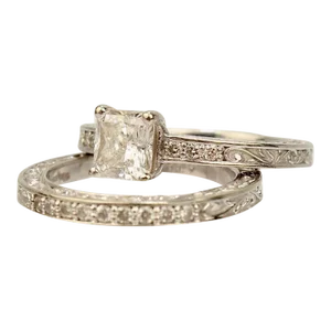Brilliant Earth GIA Certified 18k Gold and Diamond Ring & Matching Band Size 3.5 - 2 Pieces