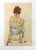 Artist: Egon Schiele Country: Austria Title: Seated woman back view Medium: Offset – 33 Paper: Heavy paper 16 x 12 inch...