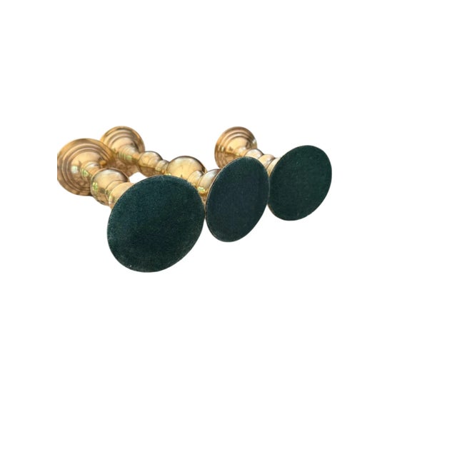 Polished Brass Candlesticks Set of 3 For Sale - Image 10 of 12