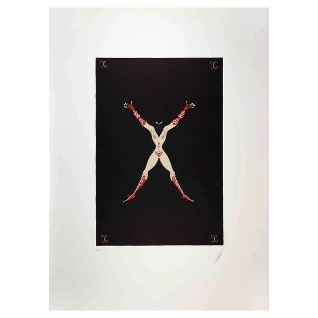 Erté, Letter X, 1970s, Lithograph For Sale