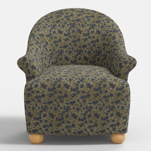 Spritely Home Stoffer Home x Cloth & Company Marie Bun Foot Chair in Dogwood Floral Sage For Sale - Image 4 of 9