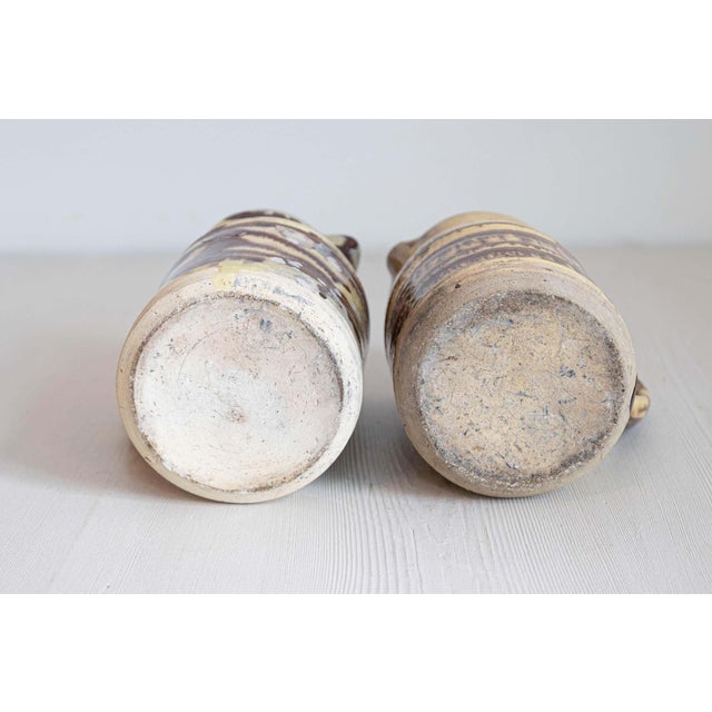 Ceramic 19th Century French Pottery Pitcher with Cream and Brown Glaze with Dripping For Sale - Image 7 of 7
