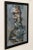 In this signed vintage Jim Dine style framed painting are muted palette of colors of blues, blacks, grays, whites dashed...