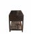 Wood Vintage 5 Drawers With Cracked Ice Foot Rest Desk For Sale - Image 7 of 9