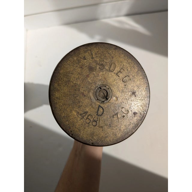 Mid 20th Century Mid 20th Century WII Trench Art Floral Shell Vase For Sale - Image 5 of 10