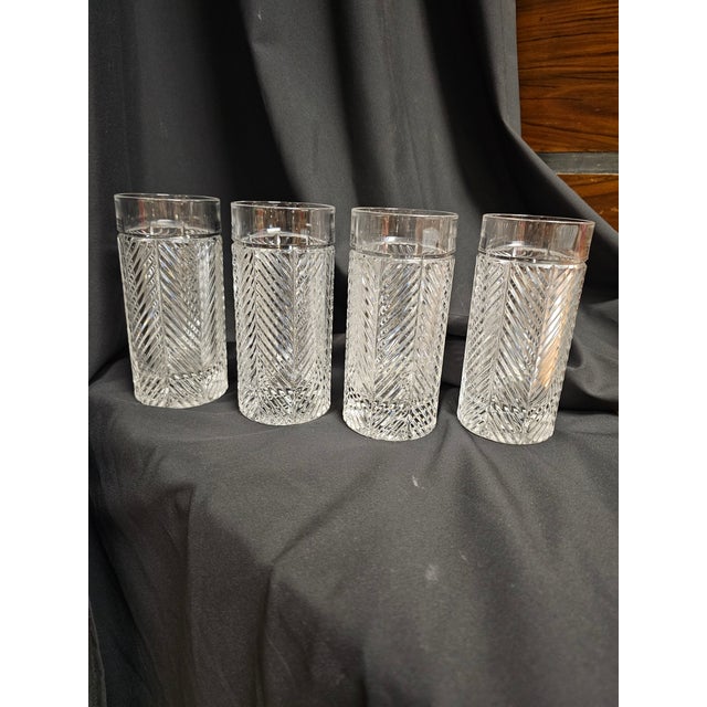 Post Modern Crystal Herringbone Highball Drinking Glasses by Ralph ...