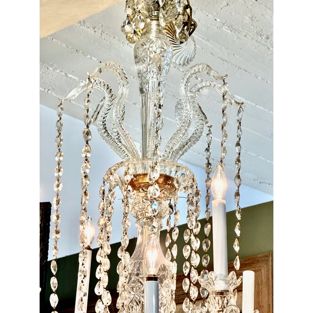 Neoclassical Large 12-Light Bohemian Cut Crystal Chandelier For Sale - Image 3 of 7