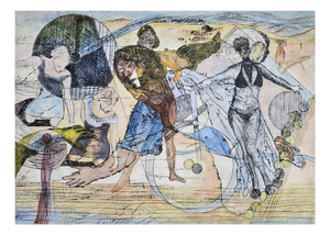 Andrzej Janeczko, Maya for Four, Etching Lavished with Watercolour, 2022, Etching