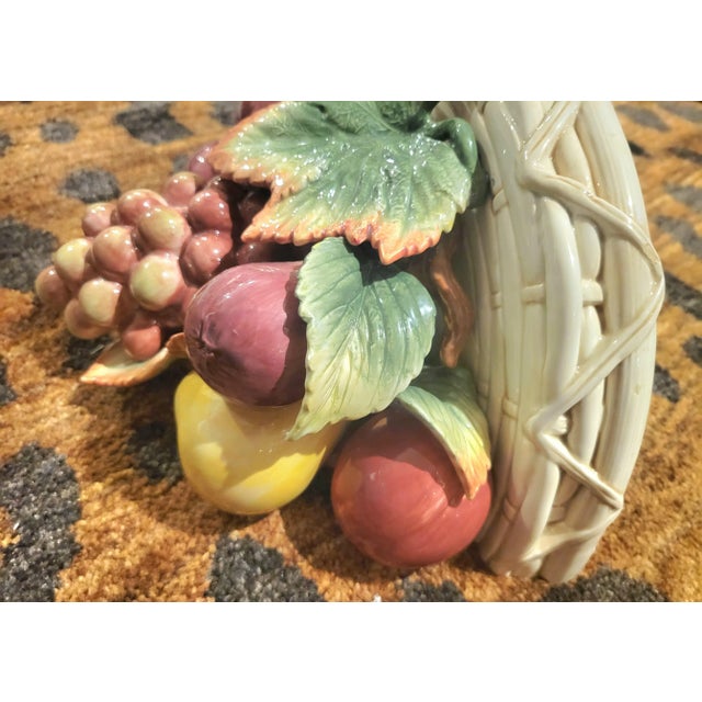 Ceramic Vintage Ceramic Fitz and Floyd Colorful Fruit Wall Shelf Bracket Sconce For Sale - Image 7 of 8