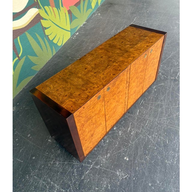 Mid Century Century Burl China Cabinet For Sale - Image 13 of 15