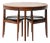Dining Table and Chairs in Teak and Leather attributed to Hans Olsen for Frem Røjle, 1960s, Set of 5 For Sale