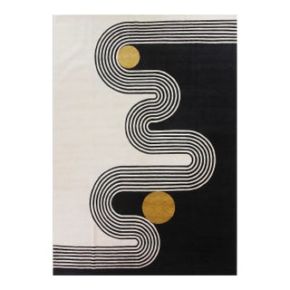 Annie Rug, Black 9x12 - Ready to Ship For Sale