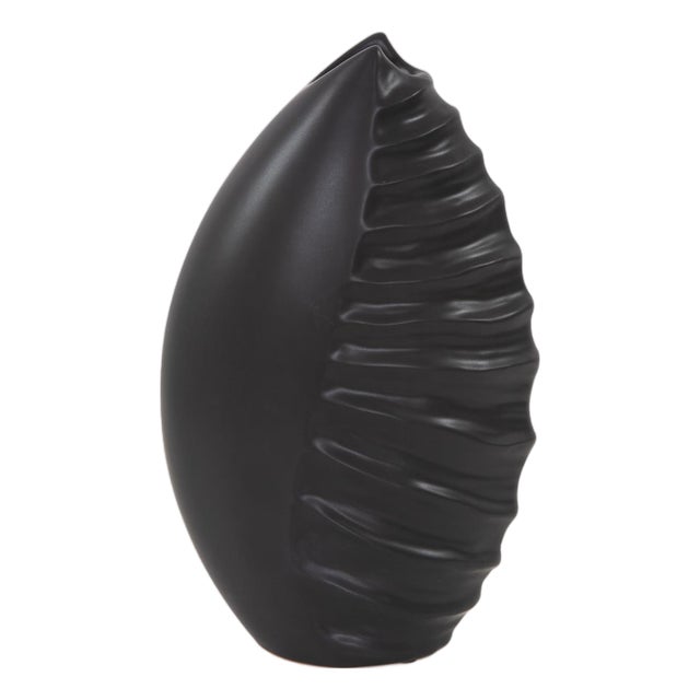 Dierks Ribbed Vase- Short For Sale