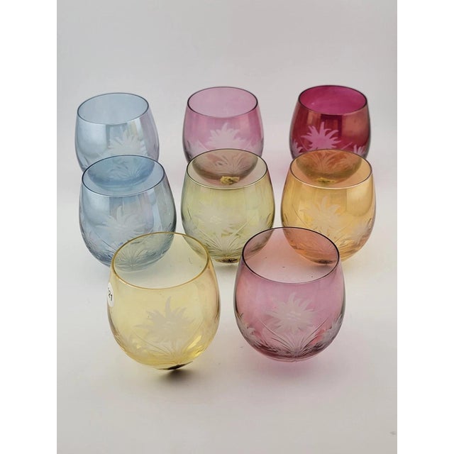 1950s 1950s Rare Set Of 8 Austrian cordial glasses by Kisslinger Rattenberg Kristallglas. For Sale - Image 5 of 12
