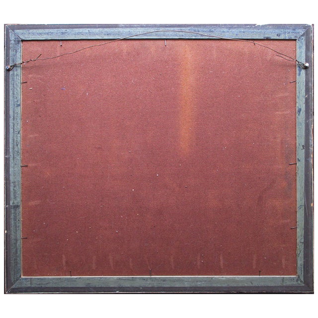 1960s Alexandru Tipoia, Romanian Modernist Landscape with Red Roof House, 1960s, Oil on Canvas, Framed For Sale - Image 5 of 6