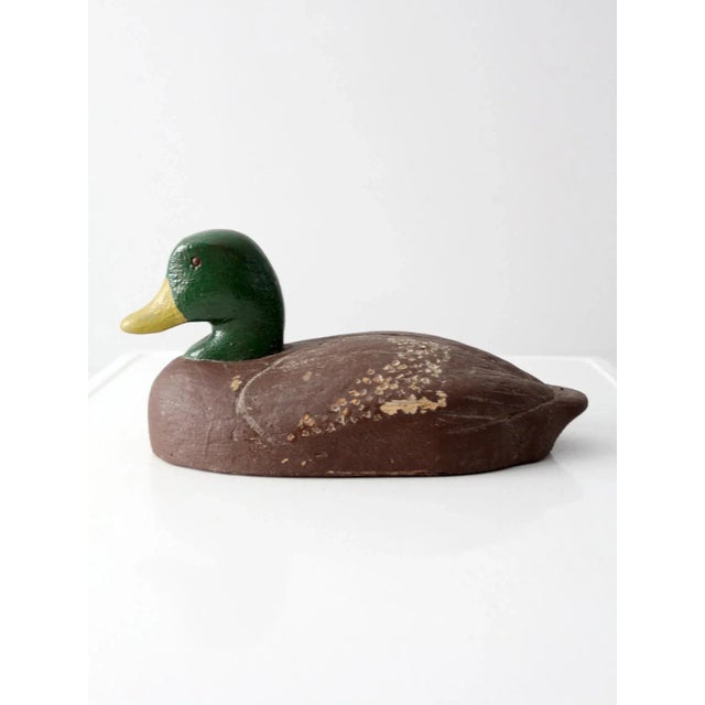 Vintage Cork Wood Mallard Duck Decoy For Sale - Image 4 of 13