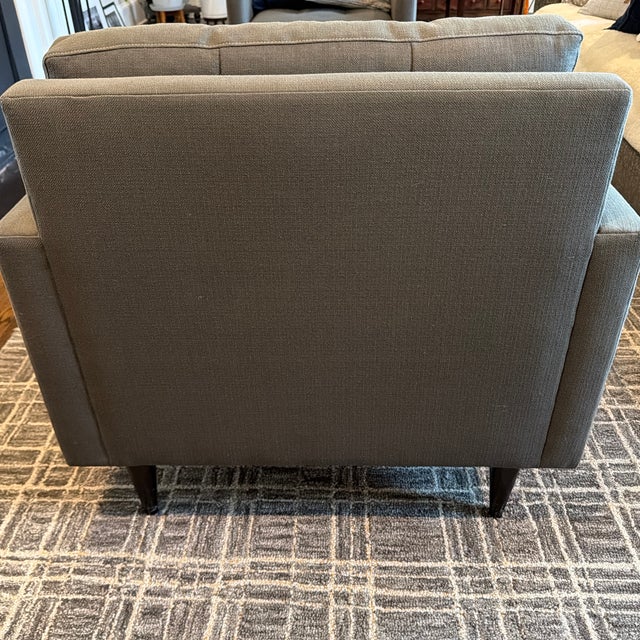 Mid-Century Modern Crate & Barrel Petrie Dark Gray Petrie Armchair For Sale - Image 3 of 6
