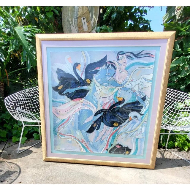 Yamin Young, Serigraph Signed "Quartet (Variation of the Gouache)" Framed and Numbered 29/175 For Sale - Image 12 of 13