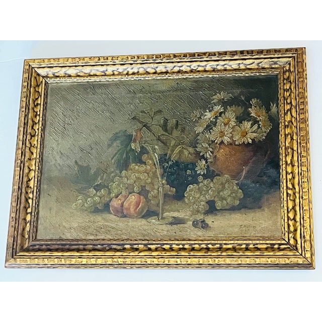 19 Th C German Still Life on Canvas in Gilded Frame For Sale In Miami - Image 6 of 16