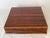 Large 1980's Dunhill style ribbon mahogany humidor / document / art box, with brass hinges. Fully lined with wood interior.