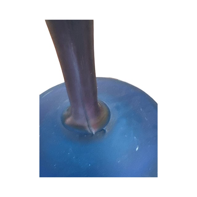Late 20th Century Art Glass Vase Cobalt Blue & Amethyst Hand Blown Sculptural Glass For Sale - Image 10 of 12