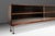 Brown Bespoke 6ft Danish Mid-Century Modern Sofa Table / Display / Bookcase in Rosewood W/ Glass Sliding Doors, Denmark, C. 1960s For Sale - Image 8 of 18
