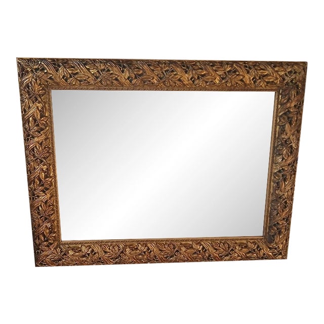 Vintage LaBarge Italian Gilded Carved Wooden Wall Mirror For Sale