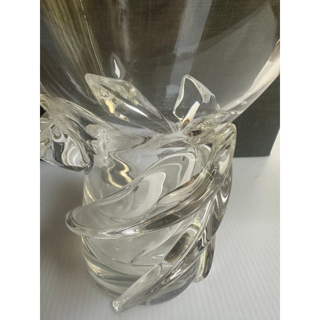 Steuben Steuben Vintage 1958 Donald Pollard MCM Art Glass "Whirpool" Vase 11.25" Tall # 8087-St in Original Box For Sale - Image 4 of 18