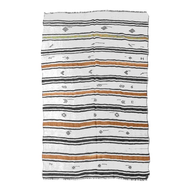 Vintage Decorative Turkish Hemp Kilim Rug - 6`8" X 9`2" For Sale