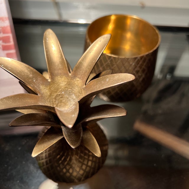 1970s Vintage Brass Pineapple Box For Sale - Image 5 of 7
