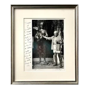 Lucien Clergue, Silver Gelatin Photograph Hand Signed Photo Pablo Picasso Garden Lucien Clergue, 1965