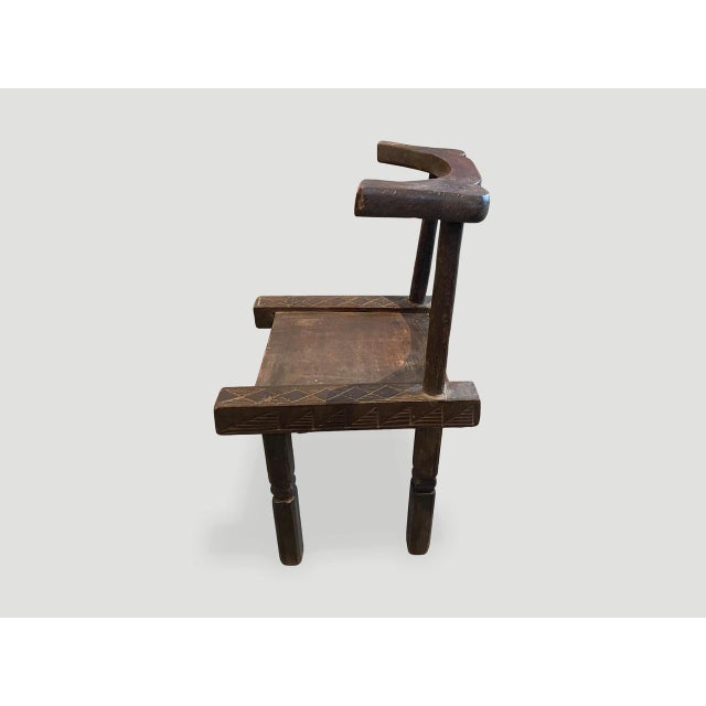 Wood Antique African Wooden Chair or Side Table For Sale - Image 7 of 18
