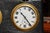 Charming Portable Antique Hand Painted Porcelain Travel Desk Clock Barometer Leather Case Home Decor For Sale In New York - Image 6 of 12