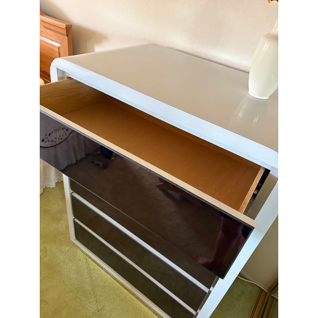 Vintage 1980s Postmodern Dresser & Highboy Bedroom Set W/ Waterfall Corners For Sale In San Diego - Image 6 of 13
